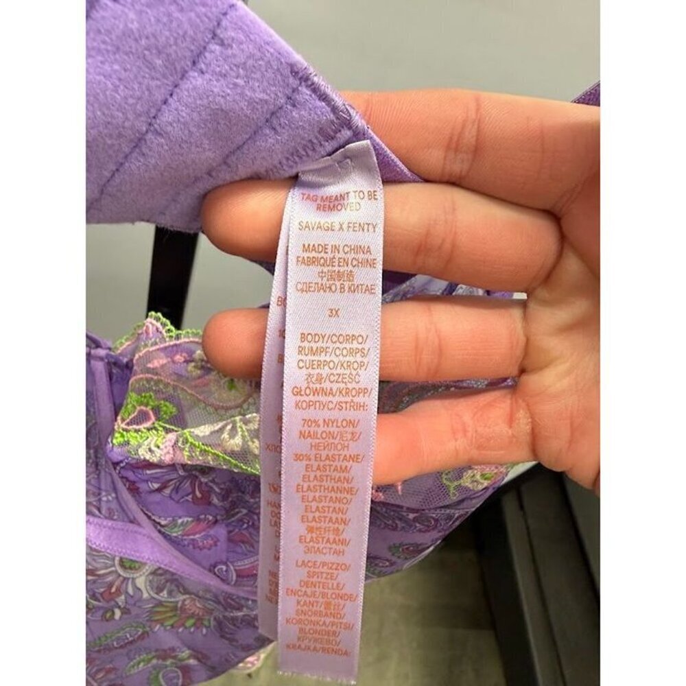 Savage x Fenty Bohemian Paisley Embroidered Teddy - Picture 4 of 5